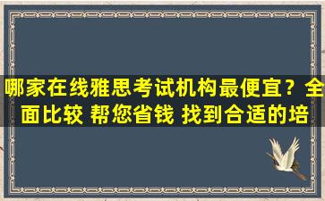 哪家在线雅思考试机构最便宜？全面比较 帮您省钱 找到合适的培训机构